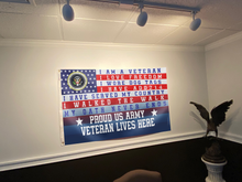 Load image into Gallery viewer, Proud US Army Veteran Lives Here Flag