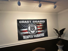 Load image into Gallery viewer, Coast Guard Semper Paratus Skull American Flag