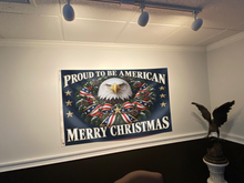 Load image into Gallery viewer, Proud to be American - Merry Christmas Flag