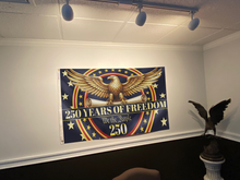 Load image into Gallery viewer, 250 Years of Freedom Gold Flag