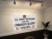 Load image into Gallery viewer, US Veteran and His Commander-In-Chief Lives Here Flag