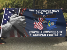 Load image into Gallery viewer, United States Navy 250 Years Anniversary 1775–2025 Flag