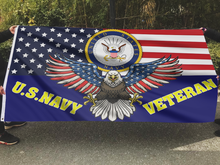 Load image into Gallery viewer, U.S. Navy Veteran Flag