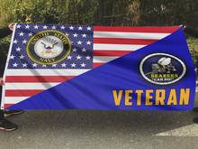 Load image into Gallery viewer, USA Seabees Veteran Flag