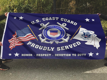 Load image into Gallery viewer, U.S. Coast Guard Proudly Served Flag
