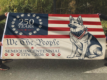 Load image into Gallery viewer, Patriotic Pup: 250 Years of Freedom Flag