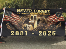 Load image into Gallery viewer, Never Forget - 25 Years of Remembrance USA Flag