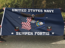Load image into Gallery viewer, United States Navy Eagle Semper Fortis - Petty Officer Second Class Flag