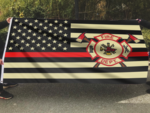 Load image into Gallery viewer, American Fire Fighter with Thin Red Line Flag