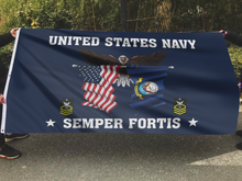 Load image into Gallery viewer, United States Navy Eagle Semper Fortis - Senior Chief Petty Officer Flag