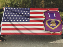 Load image into Gallery viewer, USA Purple Heart Flag
