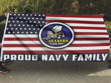 Load image into Gallery viewer, Seabees Proud Navy Family Flag