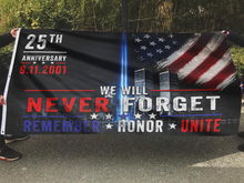 Load image into Gallery viewer, 25th Anniversary We Will Never Forget Flag