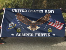 Load image into Gallery viewer, US Navy Eagle Semper Fortis - Chief Petty Officer Flag