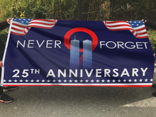 Load image into Gallery viewer, Never Forget Two Tower 25th Anniversary Flag