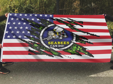 Load image into Gallery viewer, Seabees Pride USA Flag