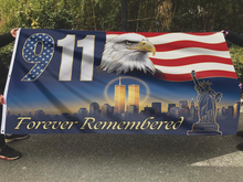 Load image into Gallery viewer, 911 Forever Remembered Statue Flag