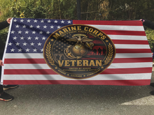 Load image into Gallery viewer, Marine Corp Veteran USA Flag