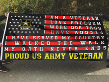Load image into Gallery viewer, Proud US Army Veteran Lives Here Black Flag