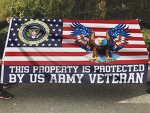 Load image into Gallery viewer, This Property is Protected by US Army Veteran Flag