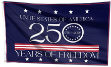 Load image into Gallery viewer, USA 250 Years Of Freedom Blue Flag