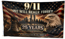 Load image into Gallery viewer, 9/11 25 Years of Remembrance Eagle Flag