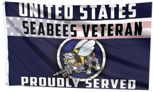 Load image into Gallery viewer, US Seabees Veteran Proudly Served Flag