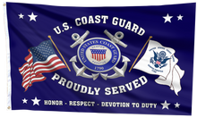 Load image into Gallery viewer, U.S. Coast Guard Proudly Served Flag