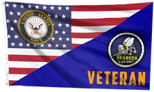 Load image into Gallery viewer, USA Seabees Veteran Flag