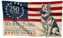 Load image into Gallery viewer, Patriotic Pup: 250 Years of Freedom Flag