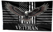 Load image into Gallery viewer, Veteran Eagle Black &amp; White Flag