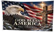 Load image into Gallery viewer, God Bless America this Christmas Flag