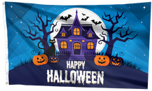 Load image into Gallery viewer, Happy Halloween Haunted House Flag
