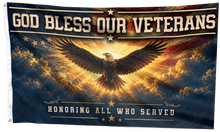 Load image into Gallery viewer, God Bless Our Veterans Flag