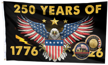 Load image into Gallery viewer, Patriotic 250th Anniversary U.S. Flag (1776–2026) + Veteran Coin - Bundle