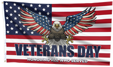 Load image into Gallery viewer, Veterans Day Eagle USA Flag