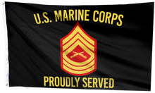 Load image into Gallery viewer, U.S. Marine Corps Proudly Served - Master Sergeant Flag