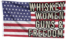 Load image into Gallery viewer, Whiskey Women Guns &amp; Freedom Flag