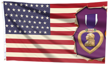 Load image into Gallery viewer, USA Purple Heart Flag