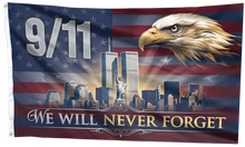 Load image into Gallery viewer, 9/11 We Will Never Forget Eagle Flag
