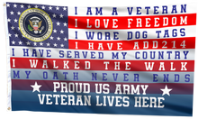 Load image into Gallery viewer, Proud US Army Veteran Lives Here Flag