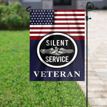 Load image into Gallery viewer, Silent Service Silver Garden Flag