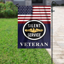 Load image into Gallery viewer, Silent Service Gold Garden Flag