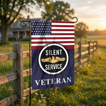 Load image into Gallery viewer, Silent Service Gold Garden Flag
