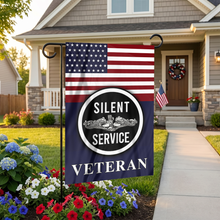 Load image into Gallery viewer, Silent Service Silver Garden Flag