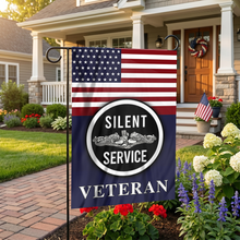 Load image into Gallery viewer, Silent Service Silver Garden Flag