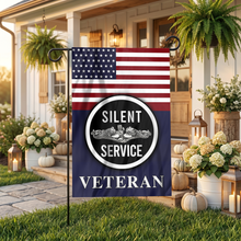 Load image into Gallery viewer, Silent Service Silver Garden Flag