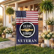 Load image into Gallery viewer, Silent Service Gold Garden Flag