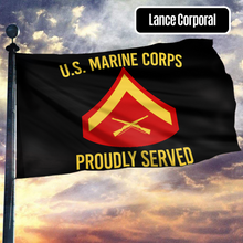 Load image into Gallery viewer, U.S. Marine Corps Proudly Served - Lance Corporal Flag