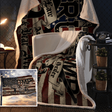 Load image into Gallery viewer, Trump 2020 Law and Order 2nd Amendment Sherpa Blanket - 50x60 + Free Matching 3x5&#39; Single Reverse Flag